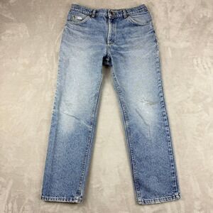Vintage Lee Riders Jeans Men 34x30(33x28.5) Blue Light Wash Straight USA 70s 80s
